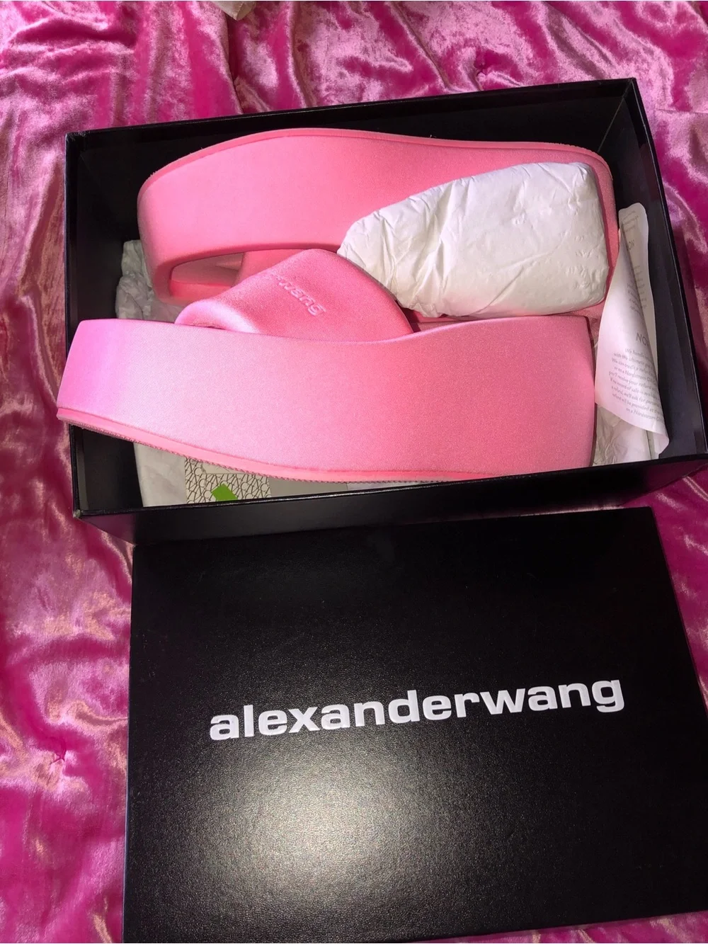 Alexander Wang Bubblegum Pink Platform Foam Slides